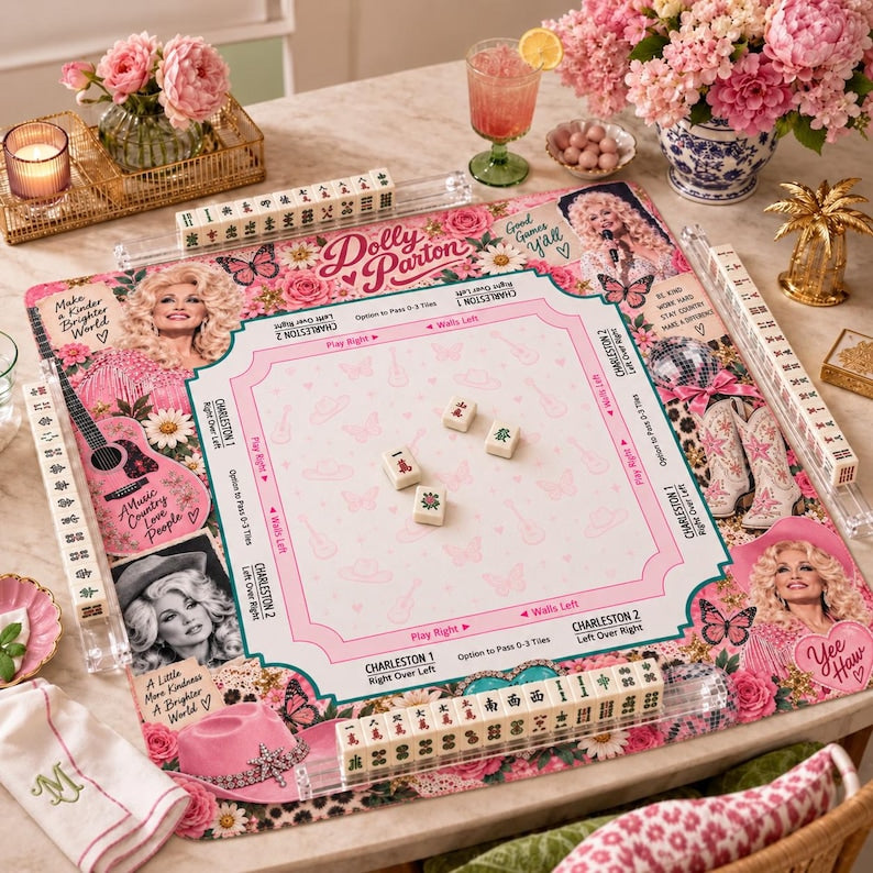 D.P Mahjong Game Mat, Country Music Themed Game Night, Unique Gift For Fans, Party Fun