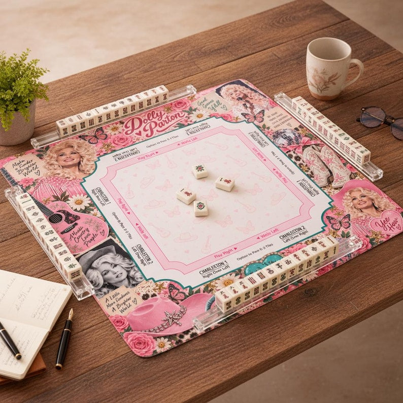 D.P Mahjong Game Mat, Country Music Themed Game Night, Unique Gift For Fans, Party Fun