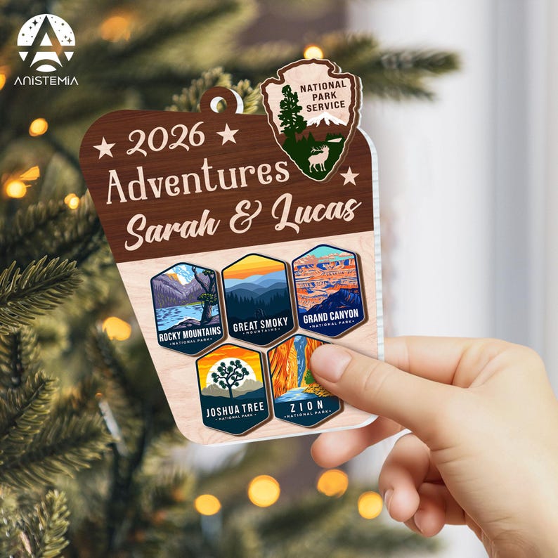 Custom National Parks Photo Ornament, Adventure Ornament, National Park Trip, Mountains Christmas Keepsake