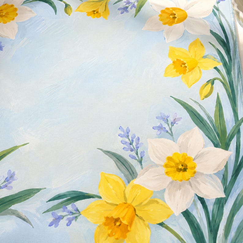 Daffodil Narcissus Mahjong Mat, American Mahjong Mat, Spring Floral Garden, March Birth Flower Mahjong Gift