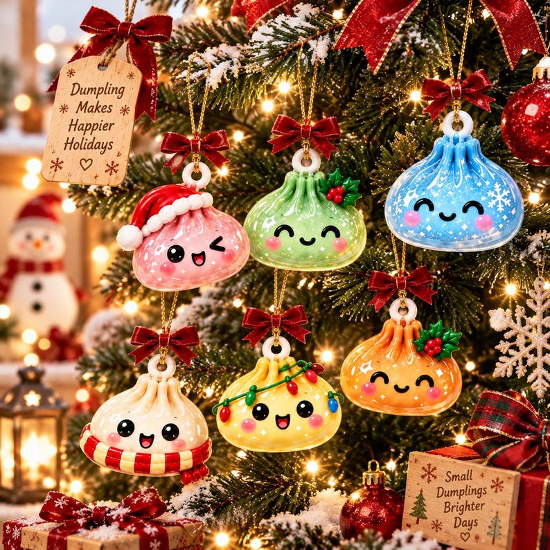 Personalized Dumpling Advent Calendar 2026, 24 Mini Charm Christmas Countdown, Kawaii Mystery Toy Calendar
