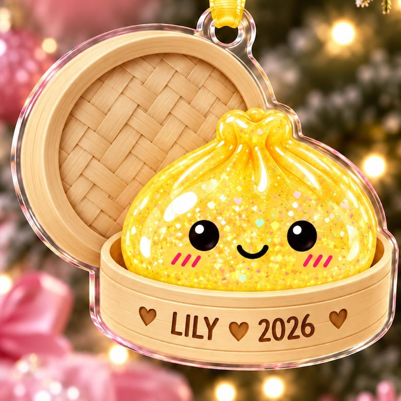 Squishy Ornament, Custom Name Dumpling Ornament, Cute Squishy Lover Gift, Kids Keepsake