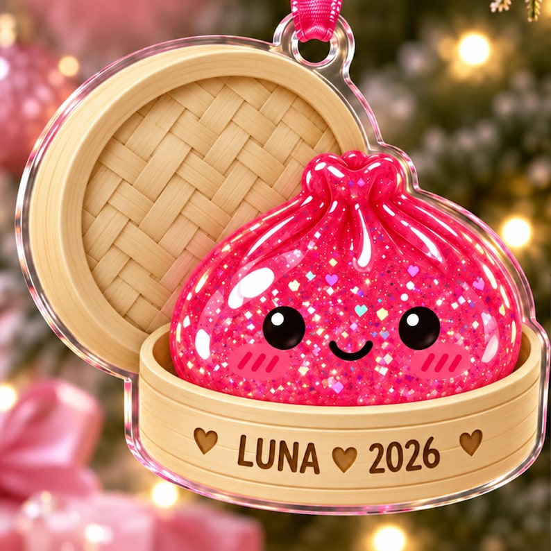 Squishy Ornament, Custom Name Dumpling Ornament, Cute Squishy Lover Gift, Kids Keepsake