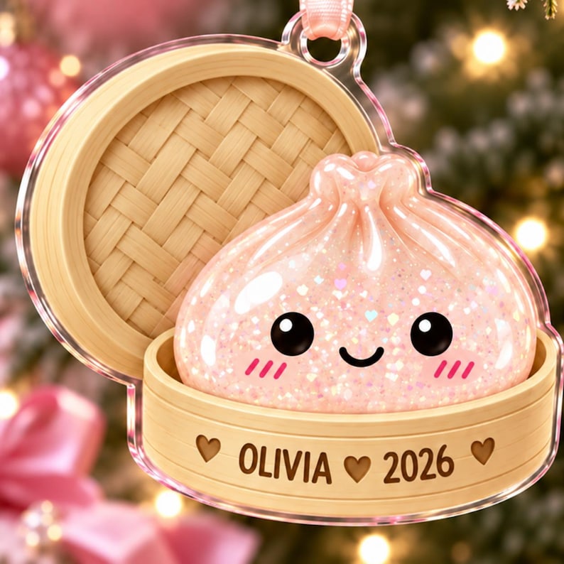 Squishy Ornament, Custom Name Dumpling Ornament, Cute Squishy Lover Gift, Kids Keepsake