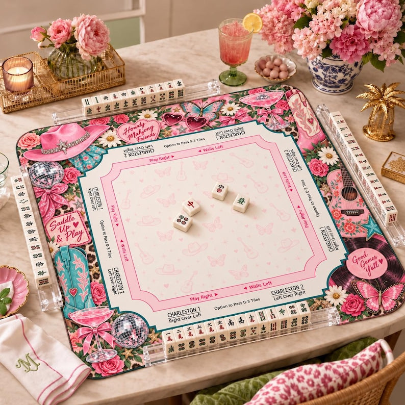 D.P Mahjong Game Mat, Country Music Themed Game Night, Unique Gift For Fans, Party Fun