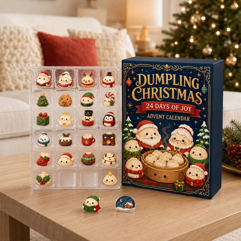 Dumpling Christmas Advent Calendar, 24-Day Blind Box Charms