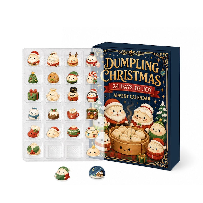 Dumpling Christmas Advent Calendar, 24-Day Blind Box Charms