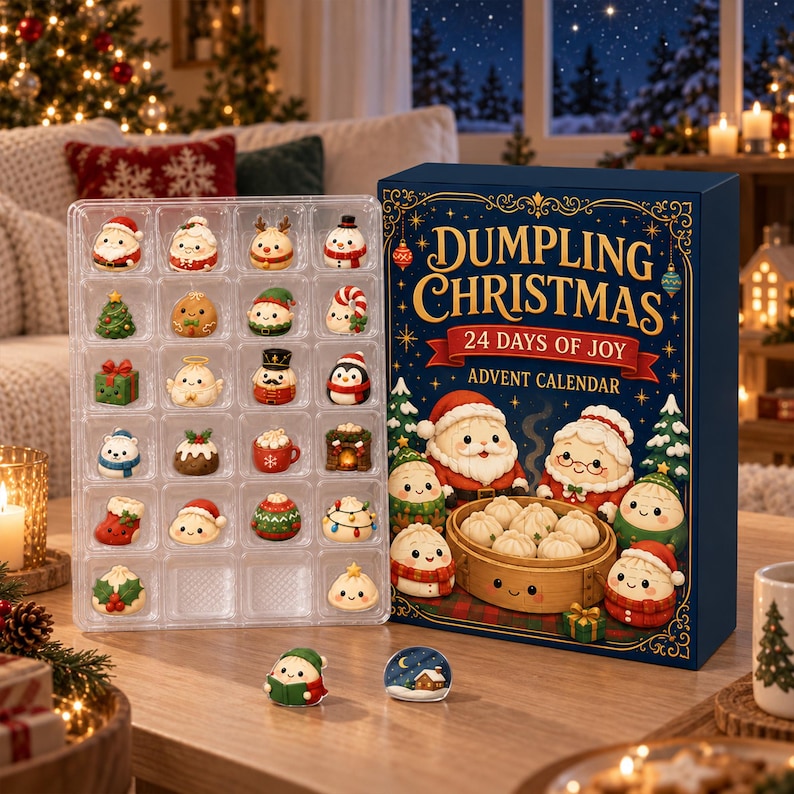 Dumpling Christmas Advent Calendar, 24-Day Blind Box Charms