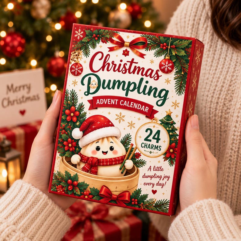 Christmas Dumpling Advent Calendar, 24 Cute Dumpling Charms
