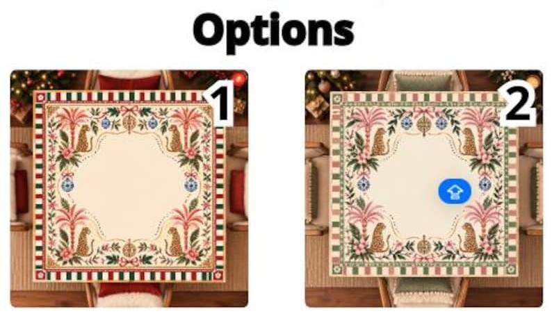 Christmas Leopard Mahjong Mat, Pink Palm Floral Holiday Game Mat, Festive Chinoiserie Table Decor