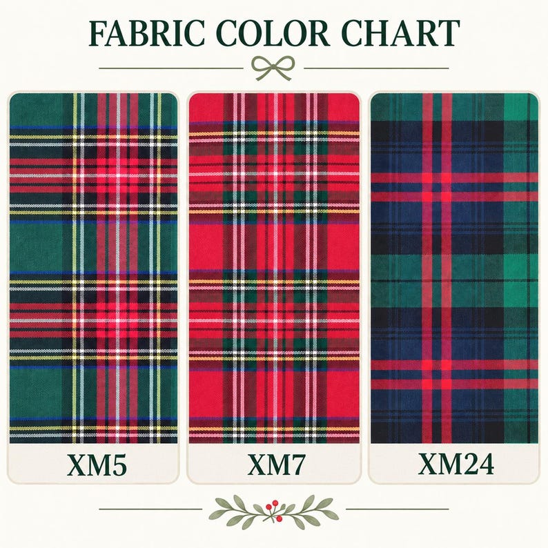 Monogram Plaid Wreath Sash with Red Ric Rac, Custom Tartan Wreath Bow, Personalized Christmas Front Door Decor