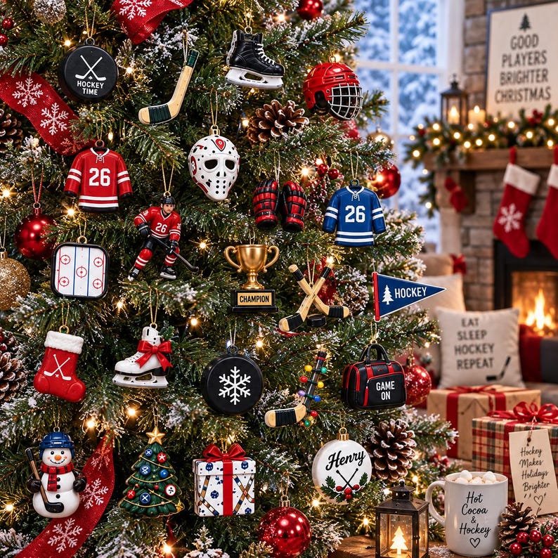 Personalized Hockey Advent Calendar, Custom Player Name Number, Christmas Countdown, Hockey Fan Keepsake