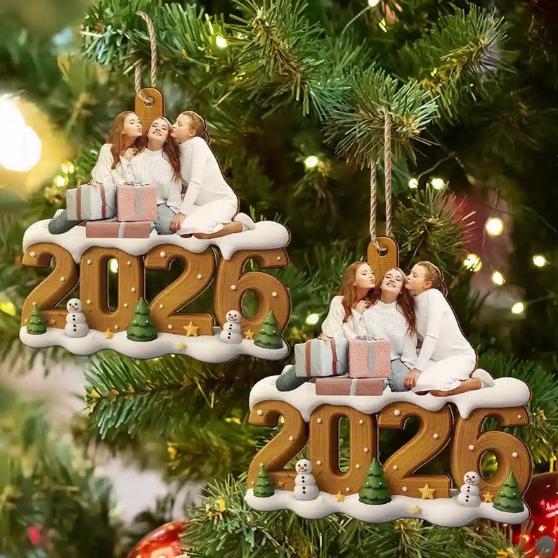 Personalized Family Photo Christmas Ornament 2026, Custom Family Picture Ornament, Family Christmas Tree Keepsake