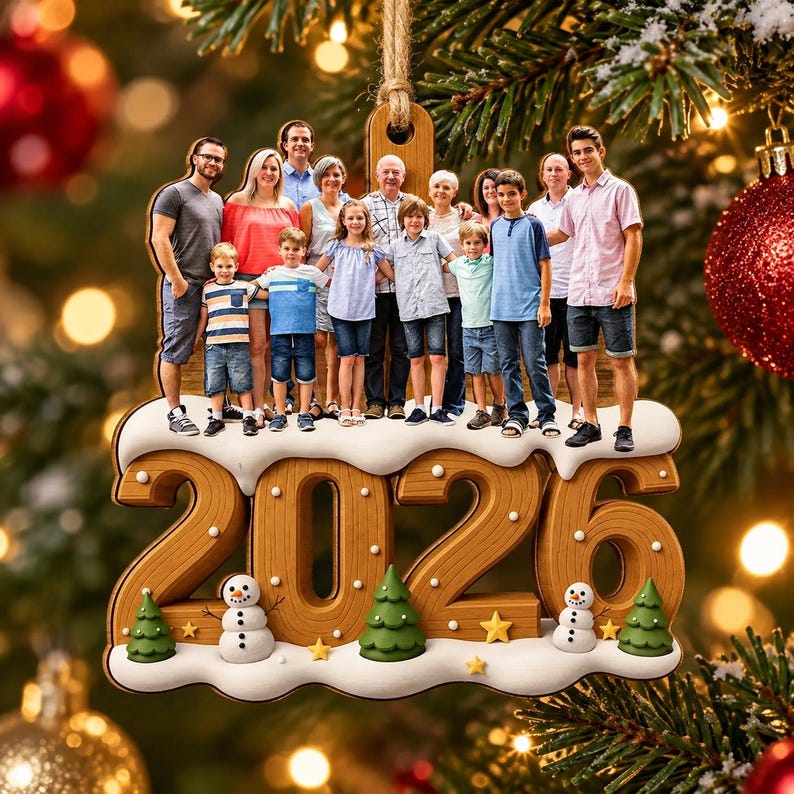 Personalized Family Photo Christmas Ornament 2026, Custom Family Picture Ornament, Family Christmas Tree Keepsake