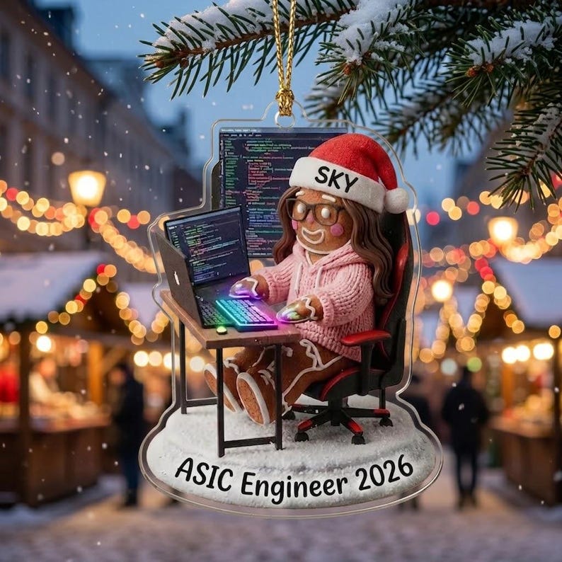 Personalized Gingerbread Boy And Girl Programmer Ornament, Custom Software Engineer Christmas Decor