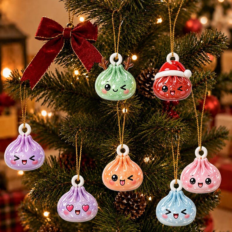 Personalized Cute Dumpling Advent Calendar 2026, 24 Kawaii Acrylic Charms Christmas Countdown Box Gift