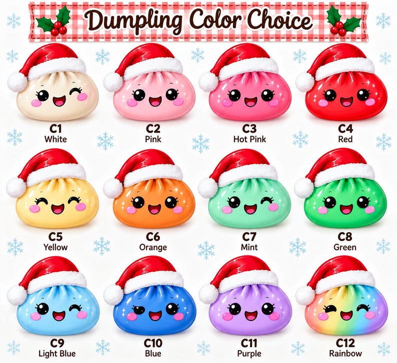 Personalized Family Glitter Dumpling Ornament 2026, Custom Family Acrylic Ornament, Cute Kawaii Food Ornament