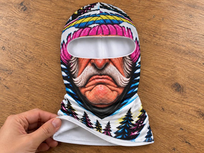 Funny Ski Balaclava, Novelty Face Mask for Snowboarding, Winter Helmet Accessory