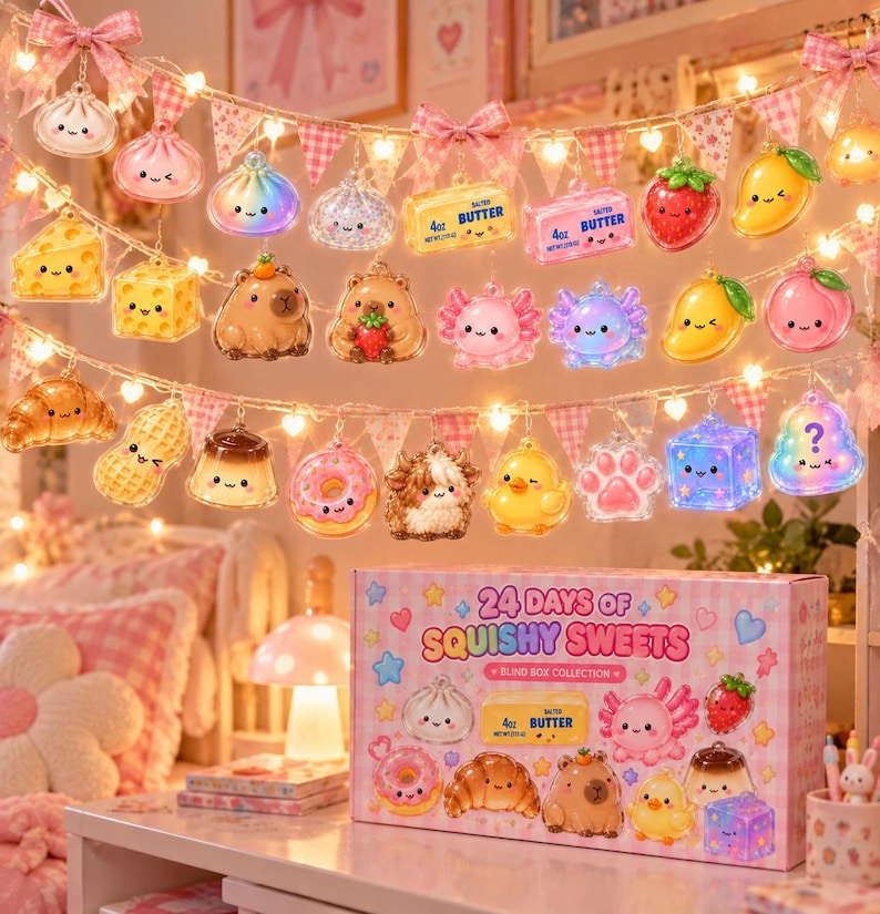 Trending Dumpling Advent Calendar, Dumpling Blind Box, Kawaii Acrylic Charms for Kids, Boy Girl Christmas Gift