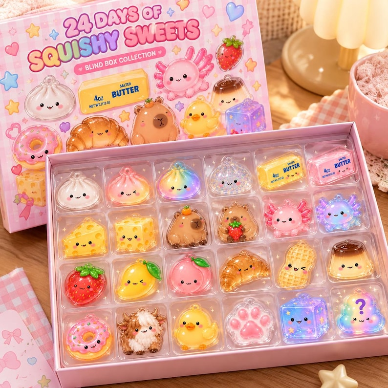 Trending Dumpling Advent Calendar, Dumpling Blind Box, Kawaii Acrylic Charms for Kids, Boy Girl Christmas Gift