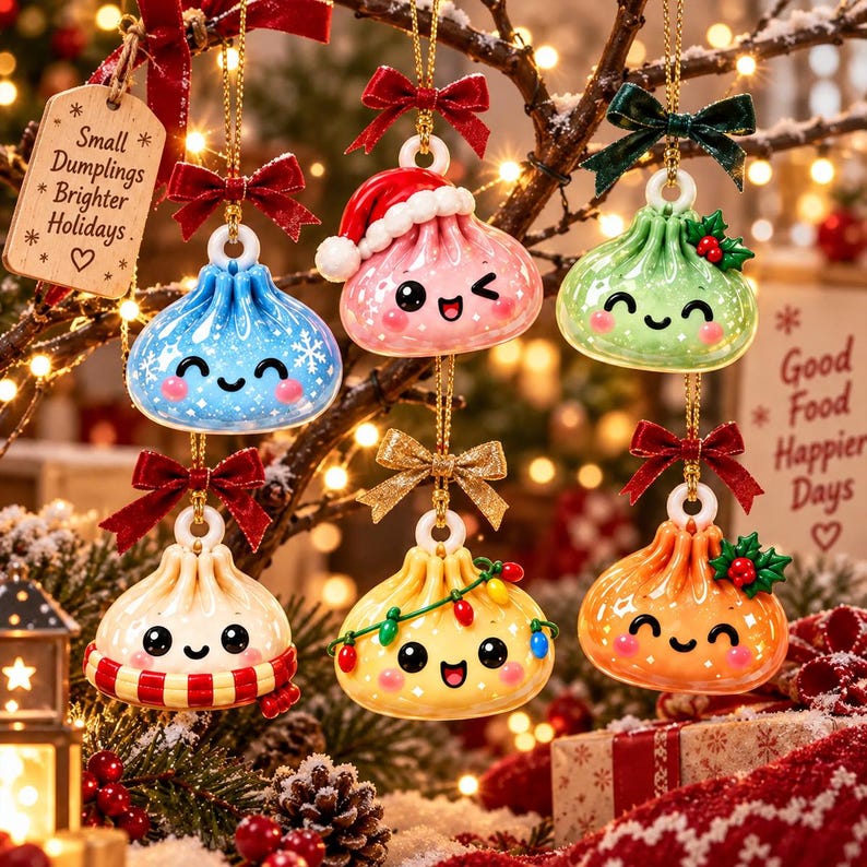Personalized Dumpling Advent Calendar 2026, 24 Mini Charm Christmas Countdown, Kawaii Mystery Toy Calendar