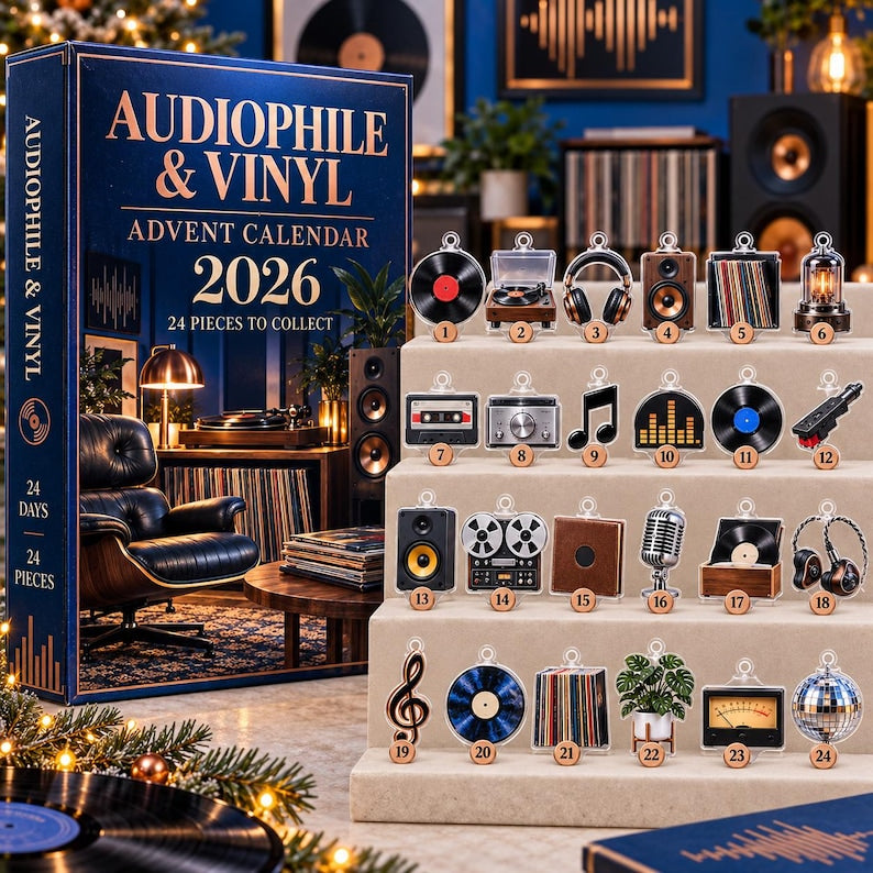Vinyl Record Advent Calendar 2026, 24 Piece Audiophile Countdown Gift, Music Lover Collector Holiday Decor