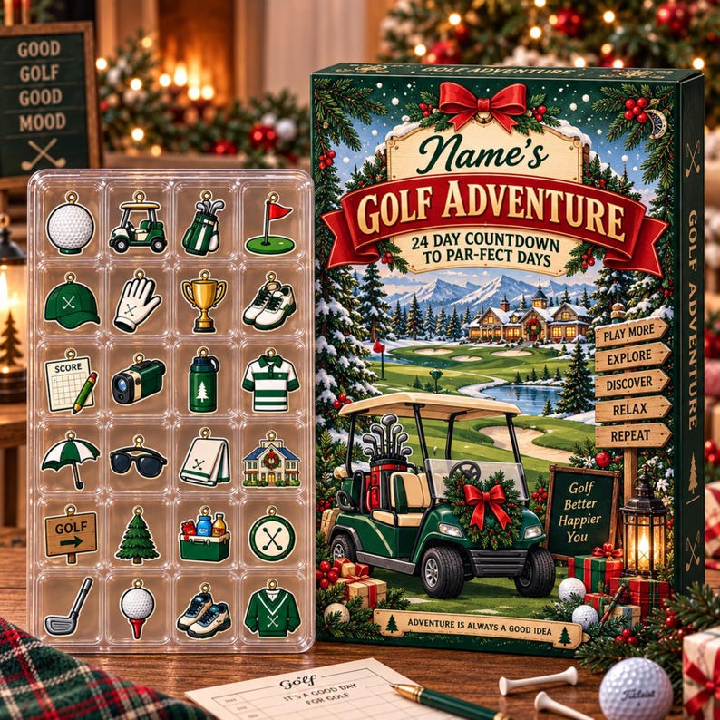 Personalized Golf Advent Calendar, 24-Day Countdown Ornament 2026