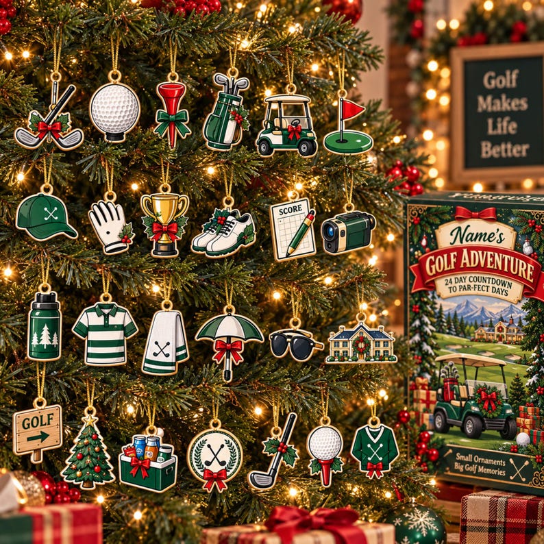 Personalized Golf Advent Calendar, 24-Day Countdown Ornament 2026