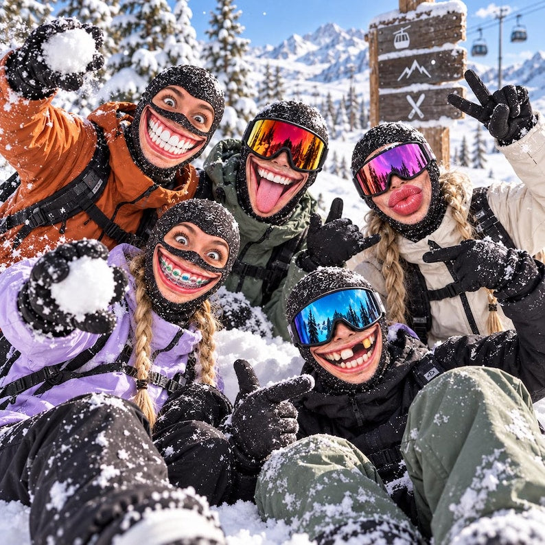 Funny Printed Balaclava Ski Mask, Gag Gift for Skiers, Snowboarders, Campers