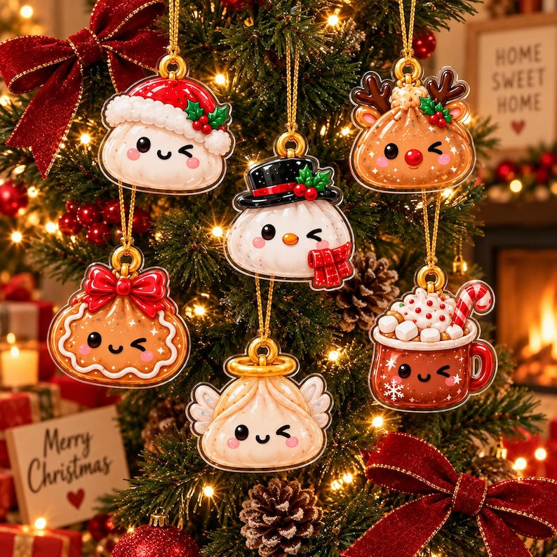 Christmas Dumpling Advent Calendar 2026, Christmas Acrylic Charm Blind Box, 24 Day Countdown Calendar