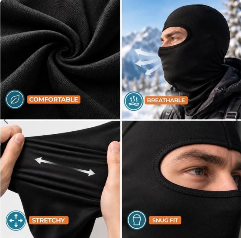 Custom Funny Face Ski Mask, Personalized Balaclava for Ski Lovers, Novelty Winter Face Covering, Funny Snowboarding Gift
