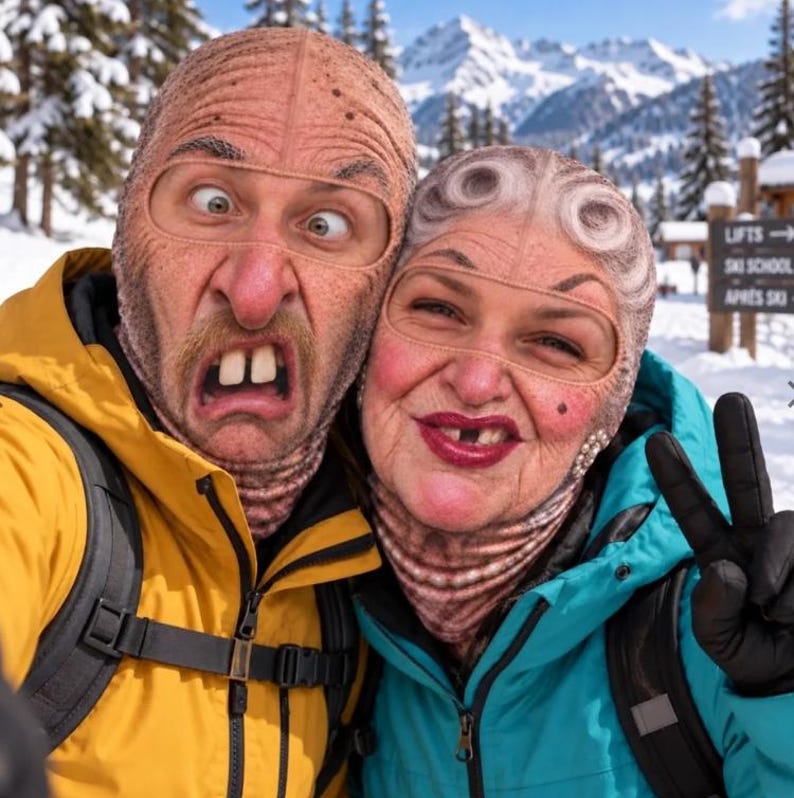 Custom Photo Funny Face Ski Mask, Personalized Balaclava for Ski Lovers, Funny Ski Gift, Novelty Snowboarding Mask, Ski Buddy Gift