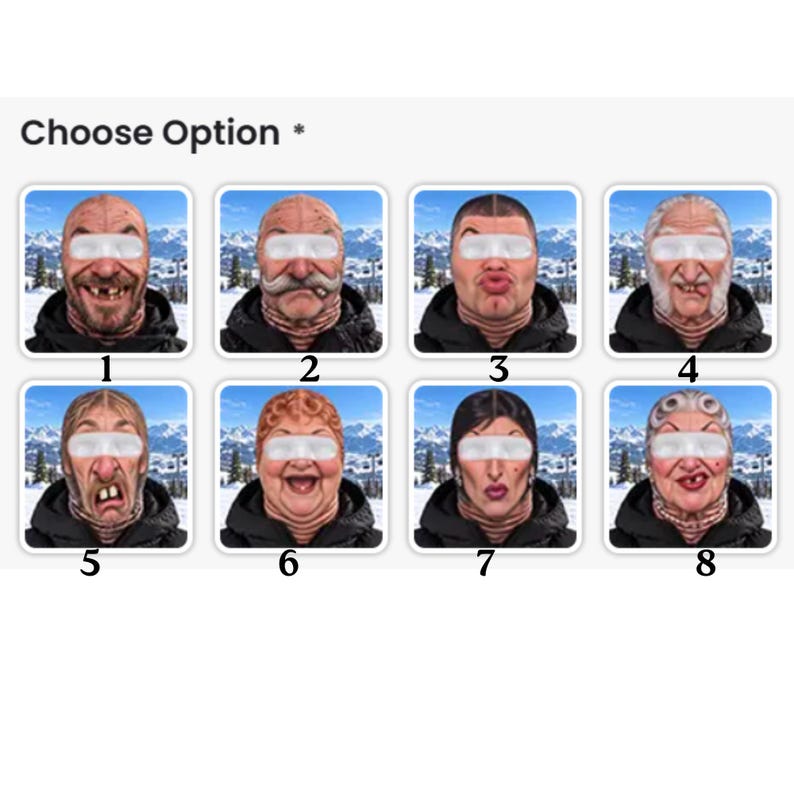 Custom Photo Funny Face Ski Mask, Personalized Balaclava for Ski Lovers, Funny Ski Gift, Novelty Snowboarding Mask, Ski Buddy Gift