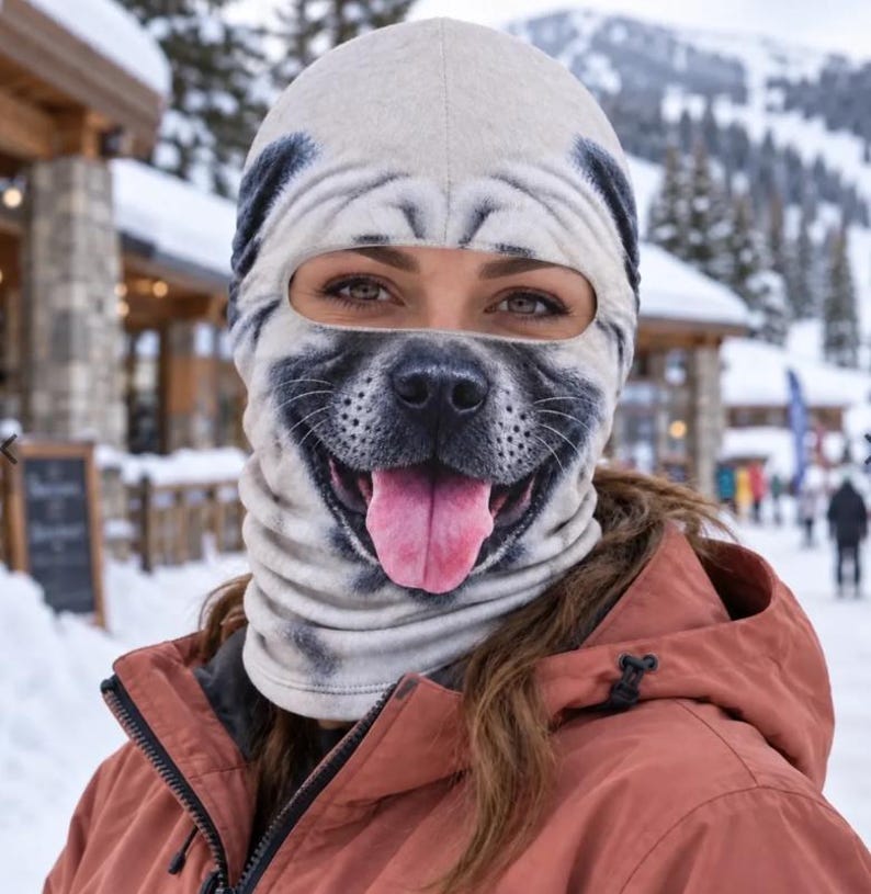 Custom Funny Ski Mask, Personalized Ski Lovers Gift, Ski Happens Balaclava, Funny Birthday Gift for Skier, Novelty Winter Ski Accessory