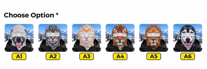 Custom Funny Face Pets Ski Mask, Personalized Ski Balaclava Mask, Novelty Face Mask for Snowboarding, Gift for Ski Lovers