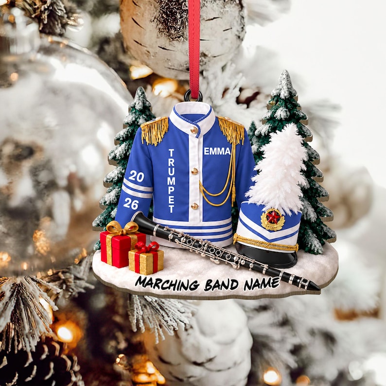 Custom High School Band Ornament, Band Ornament,2D Band Keepsake Gift, Marching Band Gift for Music Students