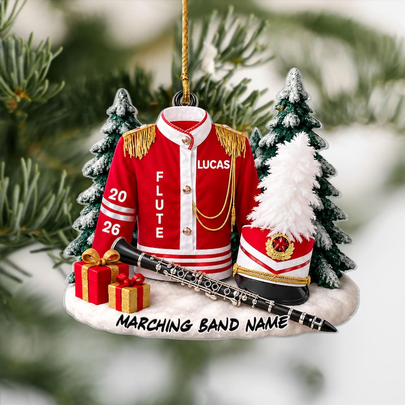 Custom High School Band Ornament, Band Ornament,2D Band Keepsake Gift, Marching Band Gift for Music Students