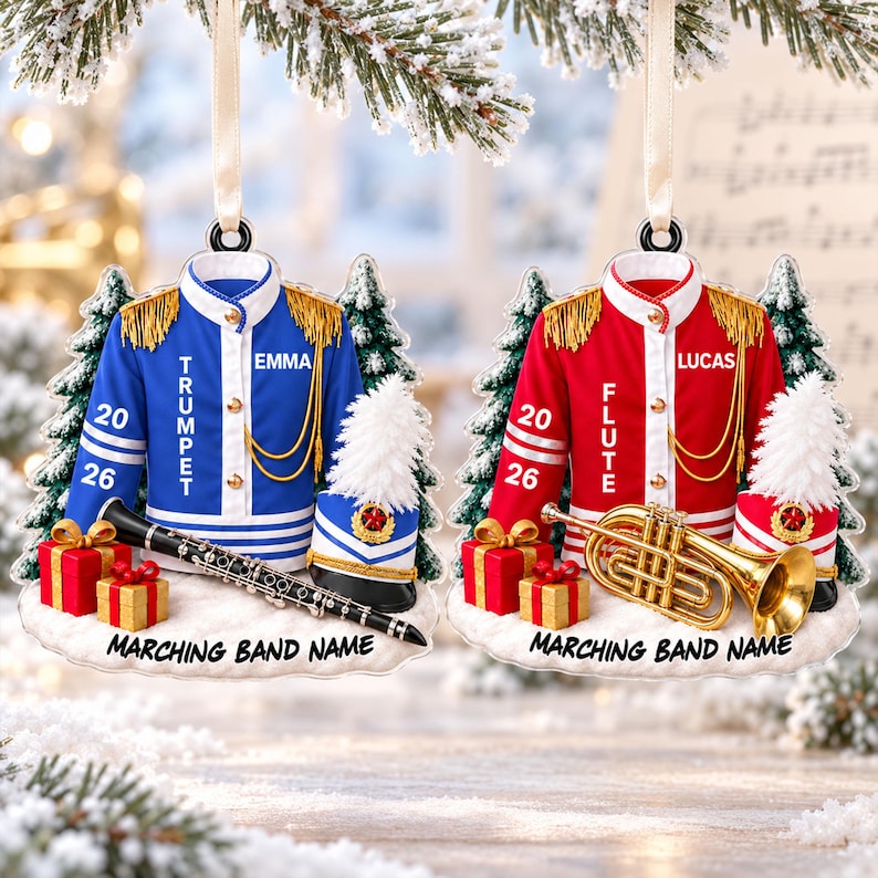 Custom High School Band Ornament, Band Ornament,2D Band Keepsake Gift, Marching Band Gift for Music Students