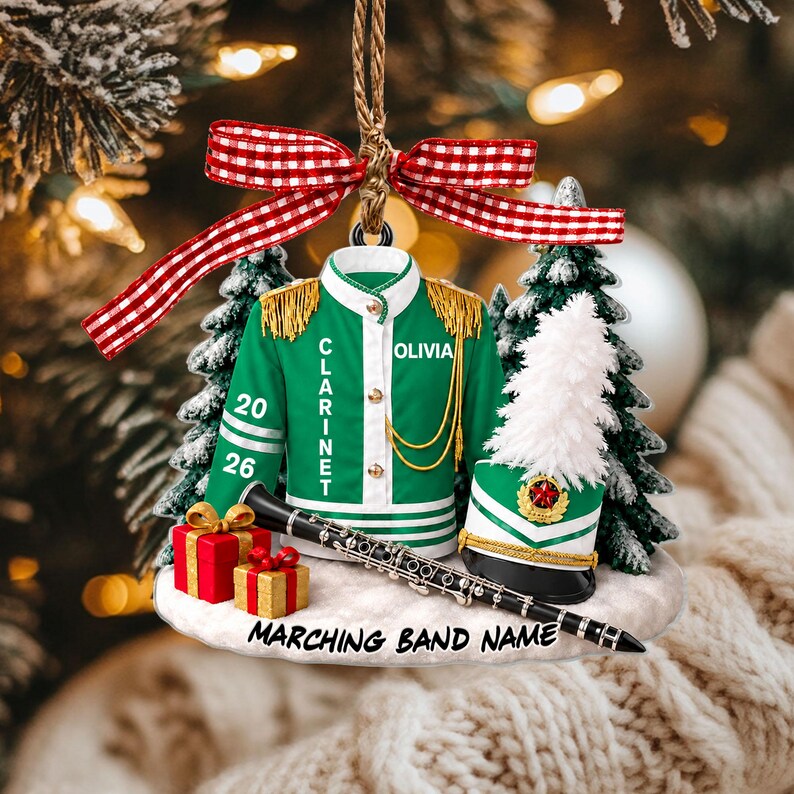 Custom High School Band Ornament, Band Ornament,2D Band Keepsake Gift, Marching Band Gift for Music Students