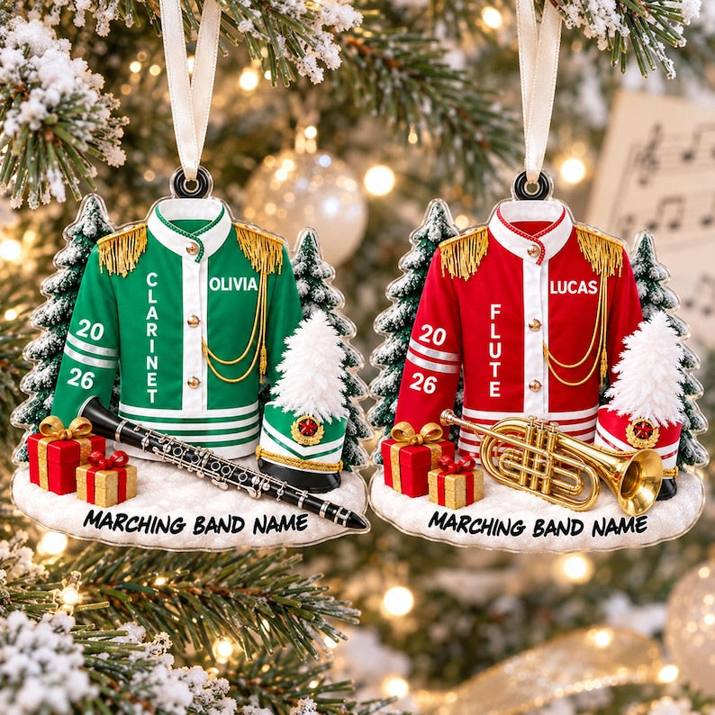 Custom High School Band Ornament, Band Ornament,2D Band Keepsake Gift, Marching Band Gift for Music Students