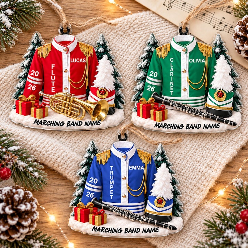 Custom High School Band Ornament, Band Ornament,2D Band Keepsake Gift, Marching Band Gift for Music Students