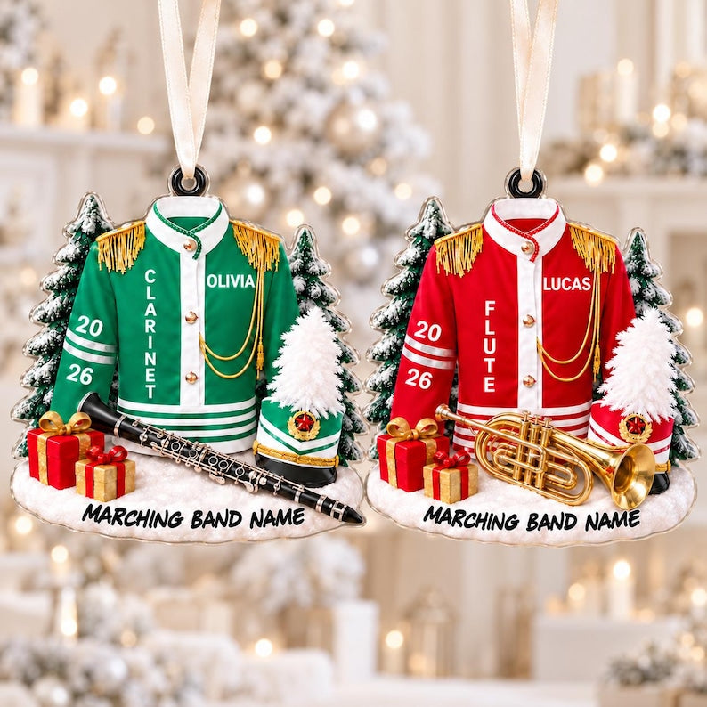 Custom High School Band Ornament, Band Ornament,2D Band Keepsake Gift, Marching Band Gift for Music Students
