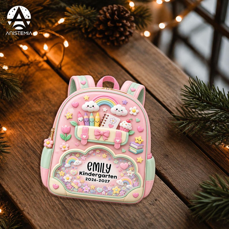 Personalized Kids School Backpack Ornament, Kids Christmas Gift, Kindergarten 2026 Ornament