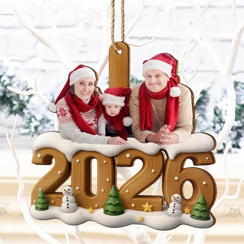 Personalized Family Photo Christmas Ornament 2026, Custom Family Picture Ornament, Family Christmas Tree Keepsake