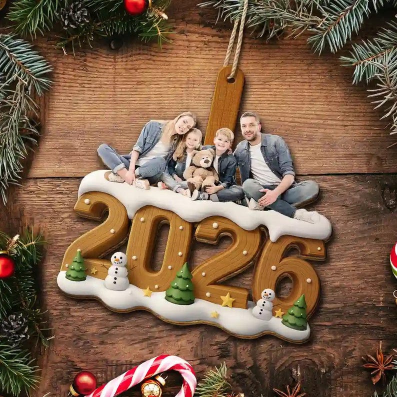 Personalized Family Photo Christmas Ornament 2026, Custom Family Picture Ornament, Family Christmas Tree Keepsake