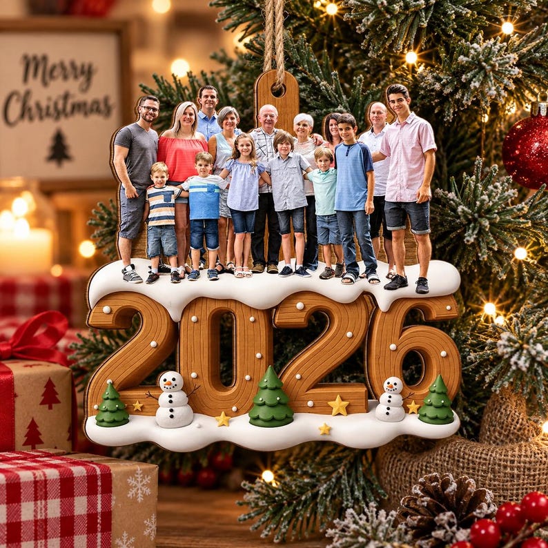 Personalized Family Photo Christmas Ornament 2026, Custom Family Picture Ornament, Family Christmas Tree Keepsake