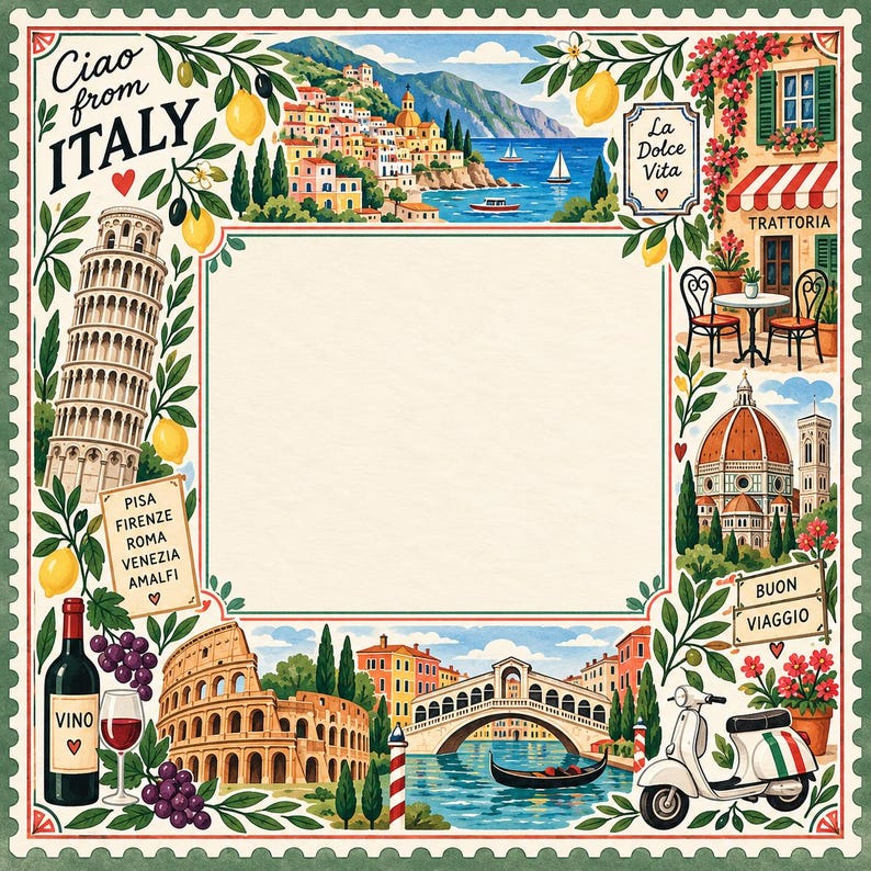 Personalized Italy Travel Mahjong Mat, Amalfi Coast Rome Venice Decor