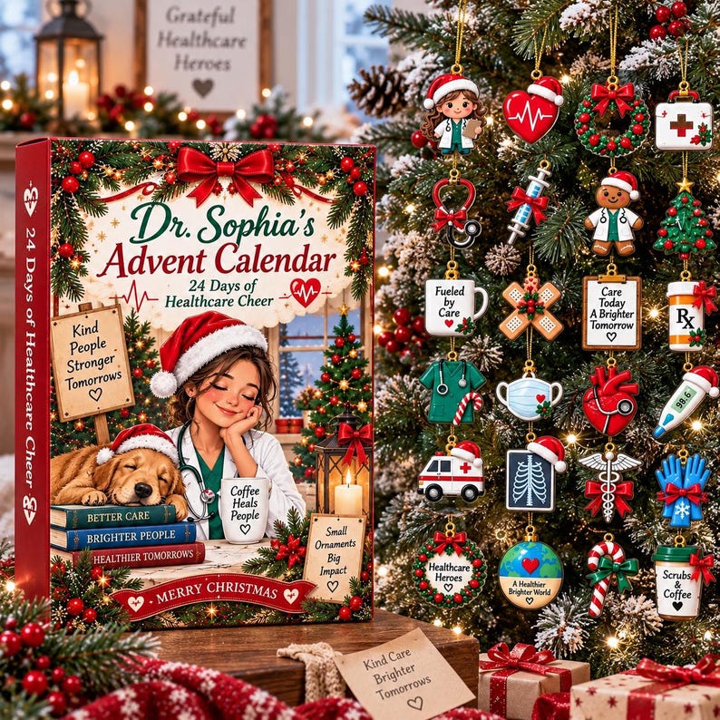 Personalized Doctor Advent Calendar, 24 Days Healthcare Cheer Ornaments Gift Box 2026