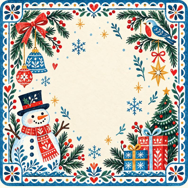 Vintage Snowman Christmas Mahjong Mat, Robin Bird Winter Holiday Game Night Gift, American Mahjong Table Cover