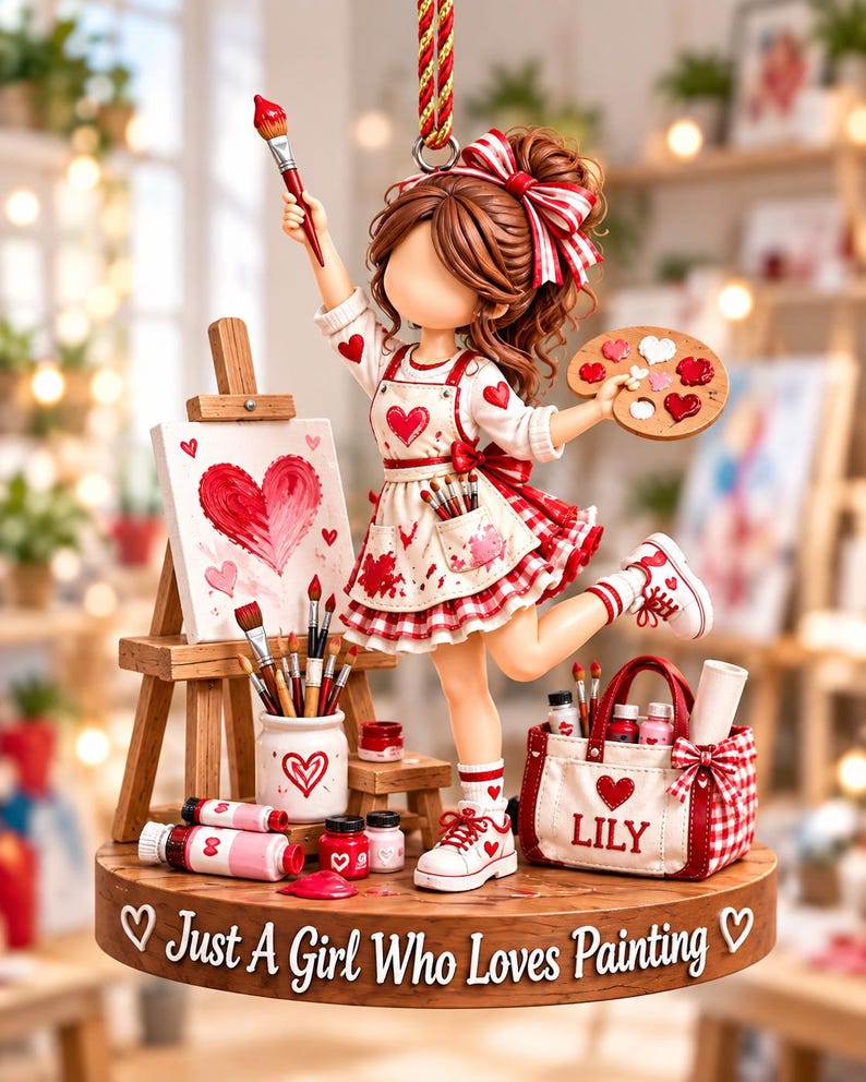 Personalized Girl Sports Christmas Ornament, Just A Girl Who Loves Soccer Pickleball Volleyball Gymnastics Swimming Baking Ornament